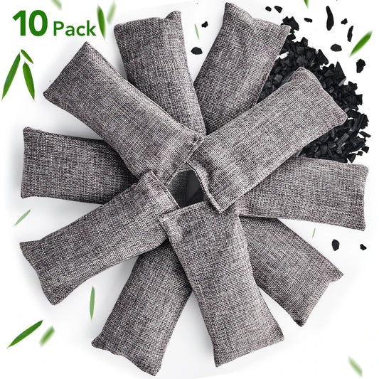 10pcs Natural Bamboo Air Purifying Charcoal Bags